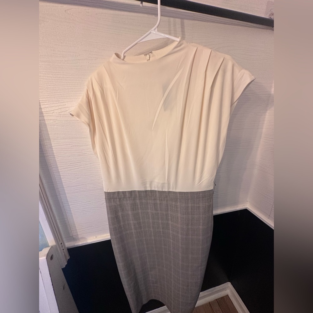 Express Ivory/Plaid Dress